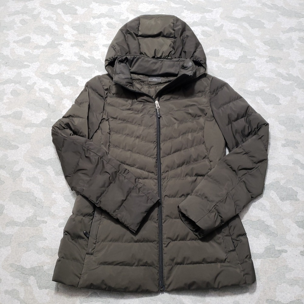 32 Degrees Puffer Jacket Womens Small Green Full Zip Hooded Outdoors